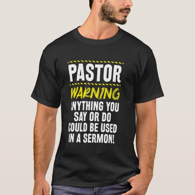 Camiseta Dizendo engraçado do pastor sermão (Frente)
