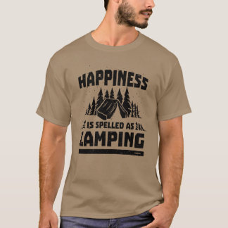 Camiseta Dizendo engraçado retrô de satisfação de felicidad