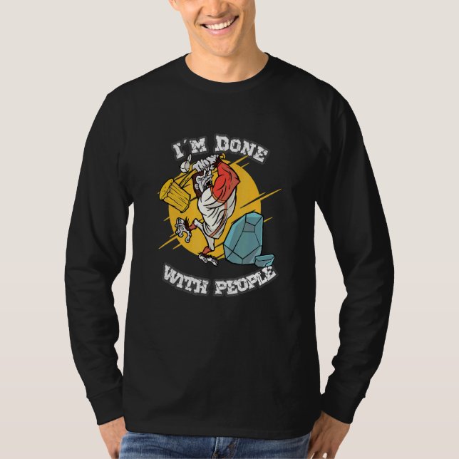 Camiseta Dizendo Que Terminei Com Pessoas Choleric Gorilla (Frente)