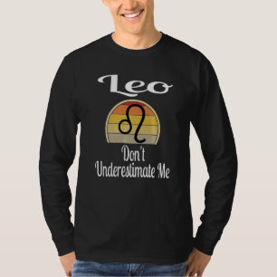 Camiseta Dizendo Sinal do Zodíaco de Leão Não Me Subestime 