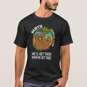 Camiseta Dizendo "Sloth Running Team" Vamos chegar lá quand