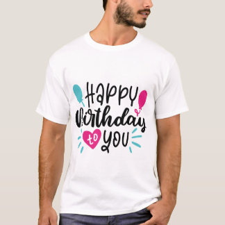 Camiseta Dizendo Tipografia de Aniversário