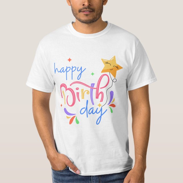 Camiseta Dizendo Tipografia de Aniversário (Frente)