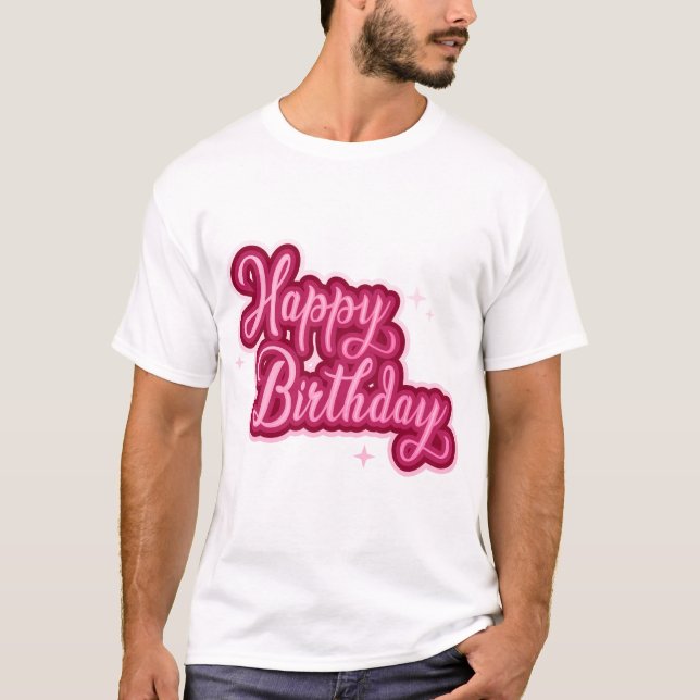 Camiseta Dizendo Tipografia de Aniversário (Frente)