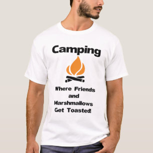 Camiseta Dizer de acampamento engraçado com Marshmallows e