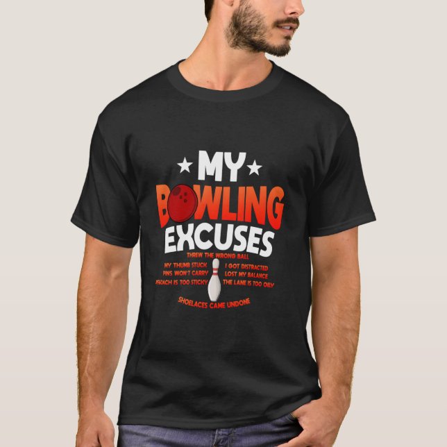 Camiseta Dizer Desculpas de Boliche (Frente)