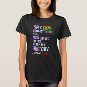 Camiseta Dizer Gay Proteger Crianças Trans Leia Livros Bani