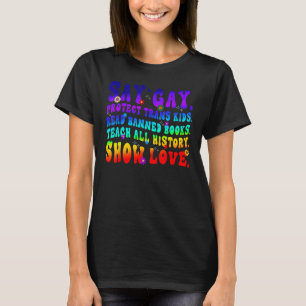 Camiseta Dizer Gay Proteger Crianças Trans Leia Livros Bani