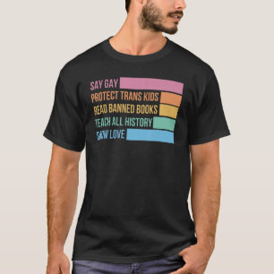 Camiseta Dizer Gay Proteger Crianças Trans Leia Livros Bani