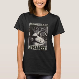 Camiseta Dizeres Engraçados Olhos Loucos Gráfico de Gato, G