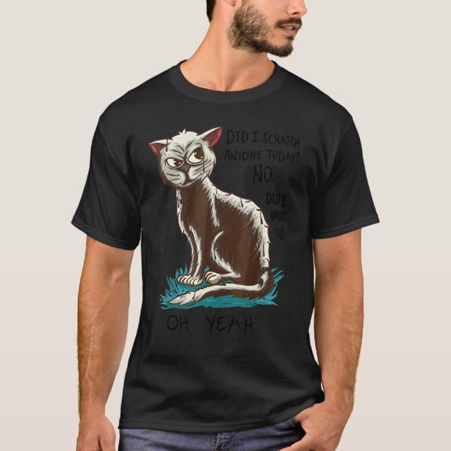 Camiseta Dizires    Sarcásticos de Gato   Eu Risquei Você (Frente)