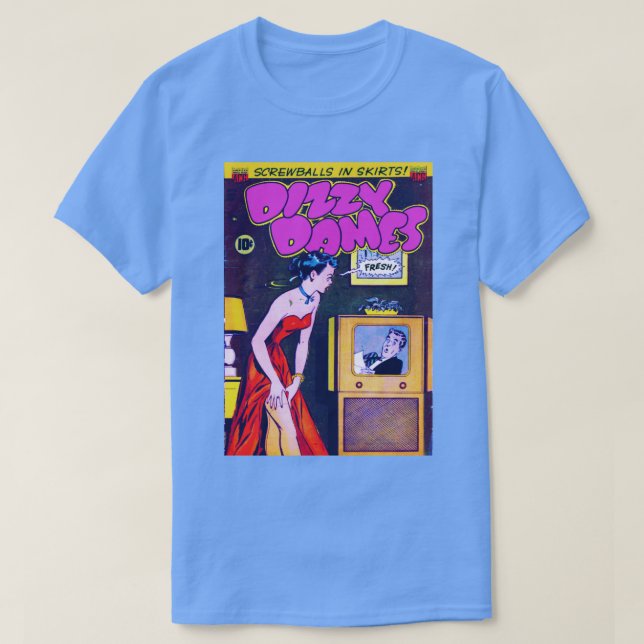 Camiseta Dizzy Dames Histórias em quadrinhos retro-arte est (Frente do Design)