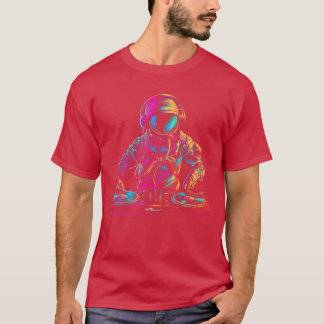 Camiseta DJ Astronaut Espaço EDMMúsica House de Vinil Recom