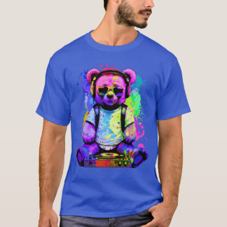 Camiseta DJ Bear, Ursinho, Cartoon, Música, concertos Festi