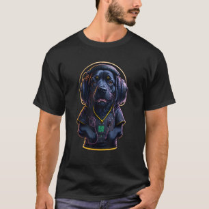 Camiseta DJ Cachorro Legal Rádio Cão Mixando Música Roupas 