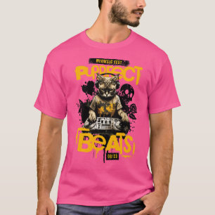Camiseta DJ Cat Purrfect Beats Meowsic Fest Turntable EDM G