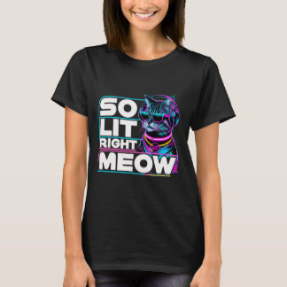 Camiseta Dj Cat Tão Lit Direita Meow Edm Techno Rave Party