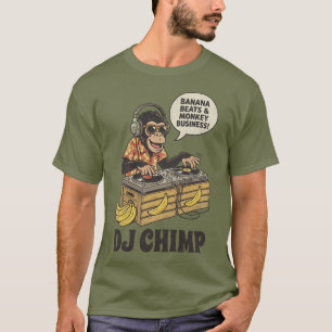 Camiseta DJ Chimp Banana Beats Engraçado