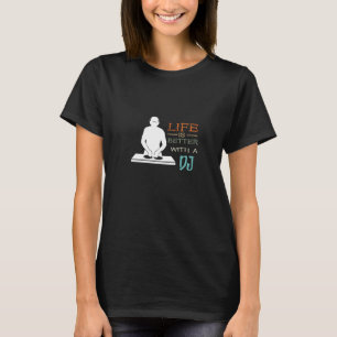 Camiseta DJ de Mesa Giratória Música de Dança Produtor Musi