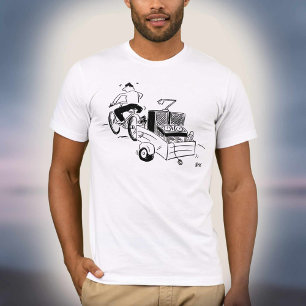 Camiseta DJ Disco Móvel Tocador de Discos Cartoon
