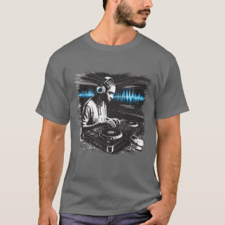 Camiseta DJ disk Jockey Play Music Mi Disco Music para uma 