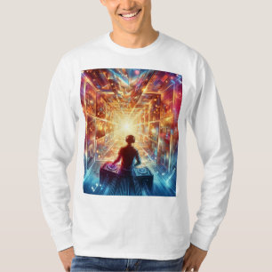 Camiseta DJ em um jato de espelhos
