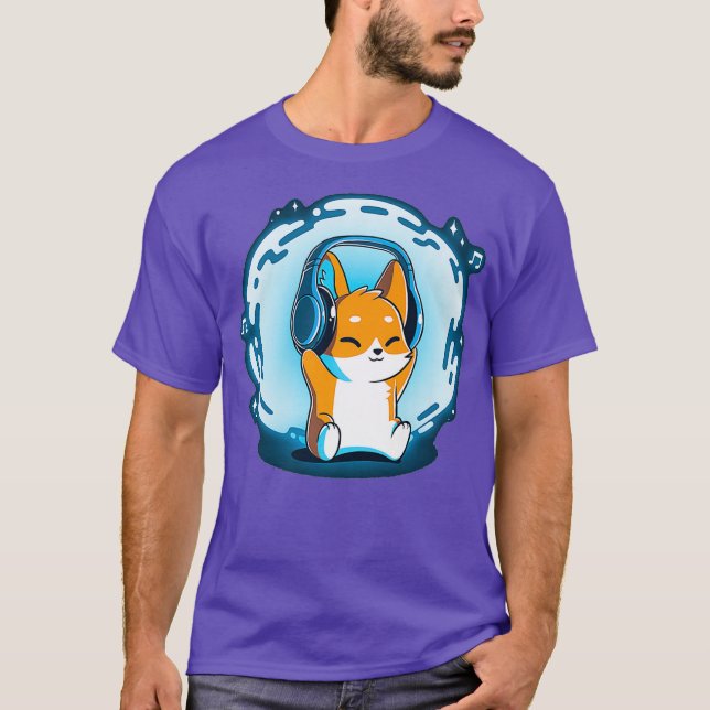 Camiseta Dj Fox Fones de ouvido Music Premium (Frente)