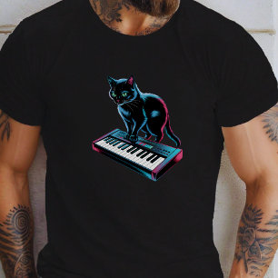 Camiseta DJ Gato Divertido Música Disco Gato 80s 90s