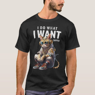 Camiseta DJ Gato Estilo Legal Eu Faço O Que Eu Quero Gato