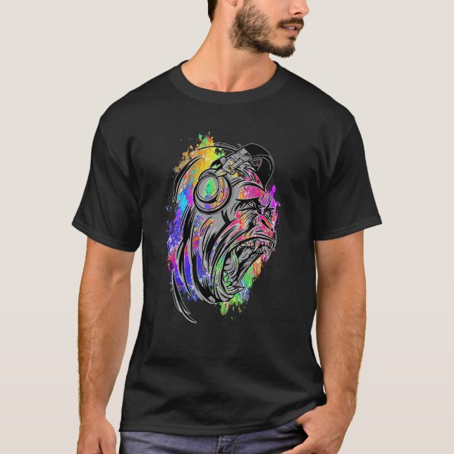 Camiseta DJ Gorilla Splash Monkey Beatmaker House (Frente)