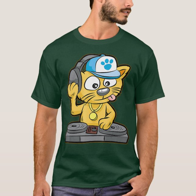 Camiseta DJ Gpresente de Gatinho de Gato (Frente)