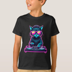 Camiseta Dj House Cat Rainbow Dj Cat Gatinho
