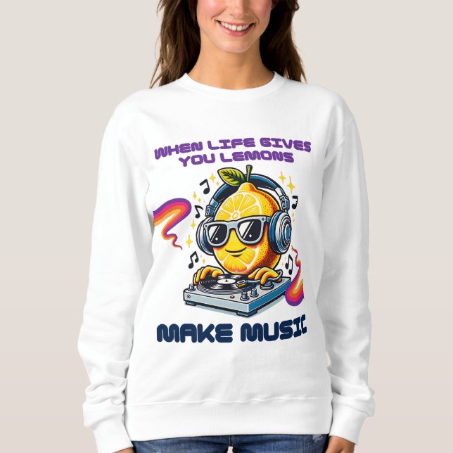 Camiseta DJ Lemon Groove com Fones de ouvido e Turntable (Frente)