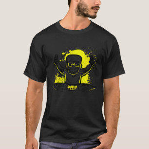 Camiseta DJ Monkey Music Party Diversão Óculos escuros Dive