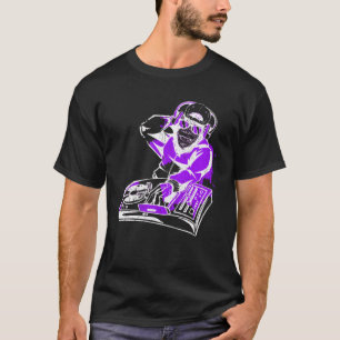 Camiseta DJ Monkey Music Party Diversão Óculos escuros Dive