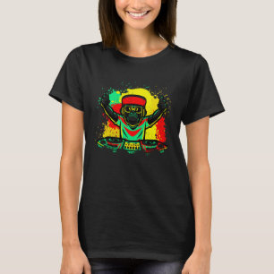 Camiseta DJ Monkey Music Party Divertimento Óculos de sol C