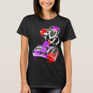 Camiseta DJ Monkey Music Party Divertimento Óculos de sol D