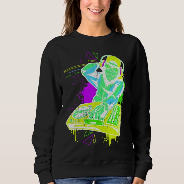 Camiseta DJ Monkey Music Party Fun Sunglasses Monkey Headph (Frente)