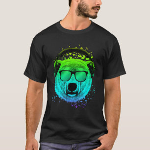 Camiseta Dj Música Techno Para Ravers Edm Psicodélico Urso
