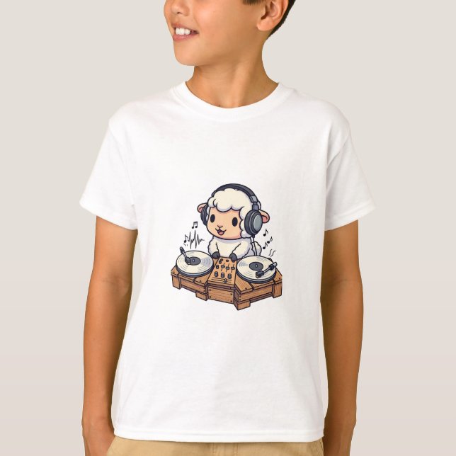 Camiseta DJ Ovelha Músico Infantil (Frente)