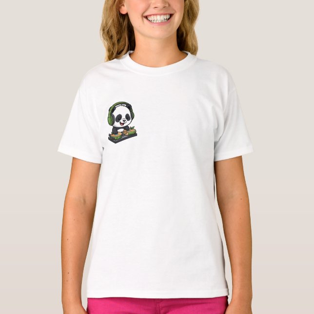 Camiseta DJ Panda Bambu Beats Crianças (Frente)