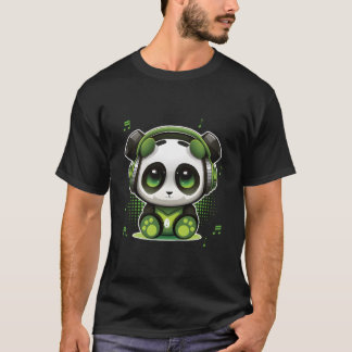 Camiseta Dj Panda Com Fones de Ouvido Panda
