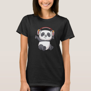 Camiseta DJ Panda Fones de ouvido Panda Bear Music
