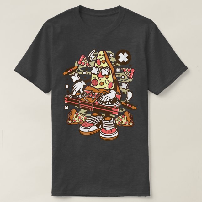 Camiseta DJ Pizza Engraçado Presente Para Pizza Lovers (Frente do Design)