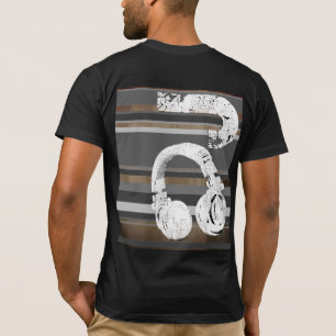 Camiseta DJ preto e branco listrado