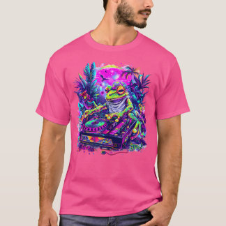 Camiseta Dj Sapo Dance Music Edm Dj Toad Colorful Turntabl