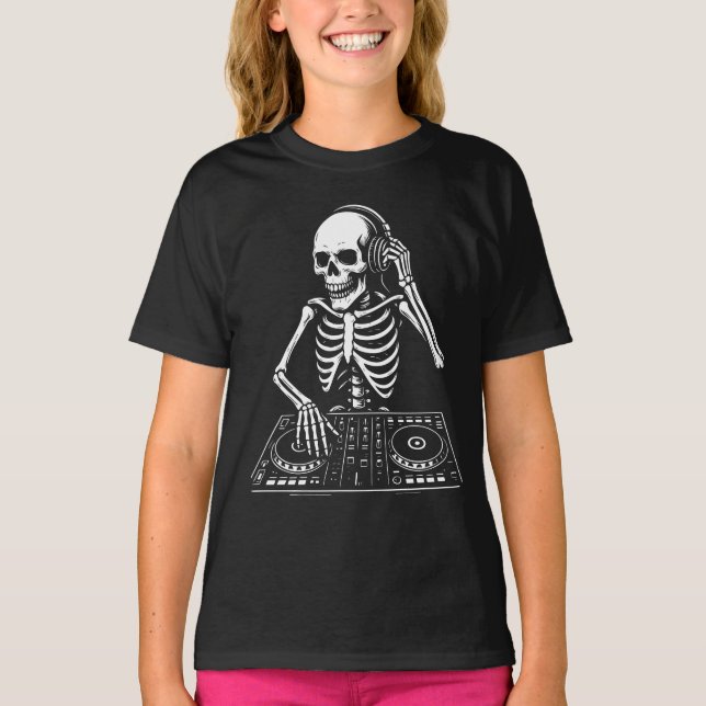 Camiseta DJ Skeleton playing the live music (Frente)