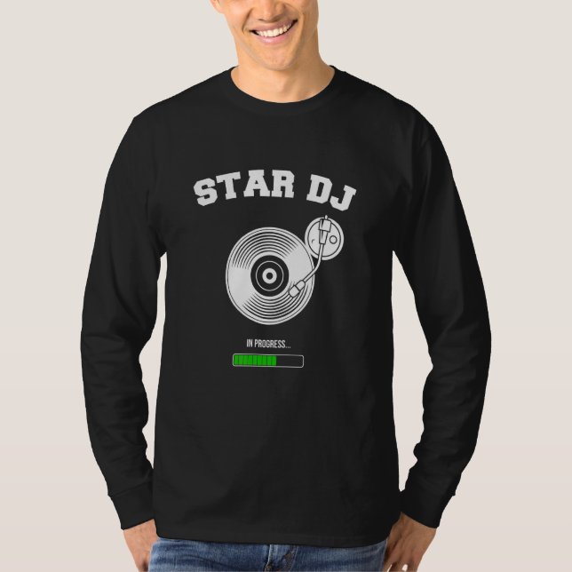 Camiseta Dj Star Deejay Vinyl Turntable Party Di (Frente)
