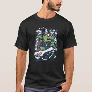 Camiseta DJ T Rex Cartoon Funny Jurassaur Music Fes