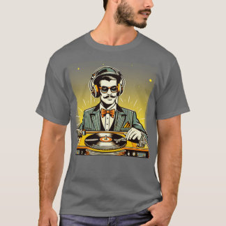Camiseta DJ Vintage Retro Msica Hombres Mujeres